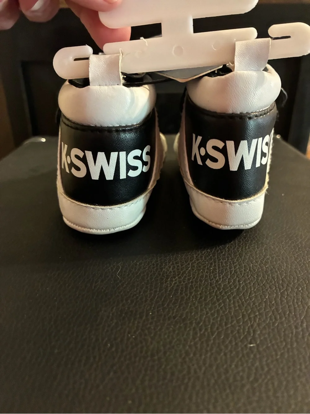 K-Swiss Kids Black and White Double Velcro Sneakers